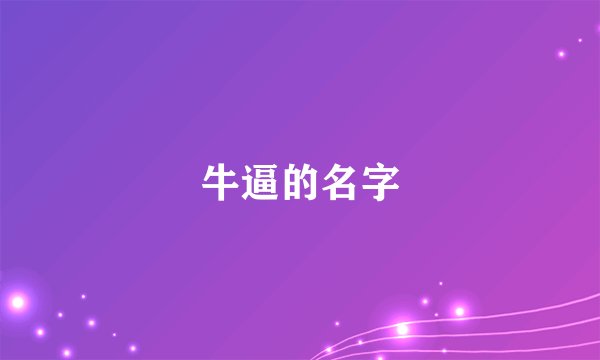 牛逼的名字