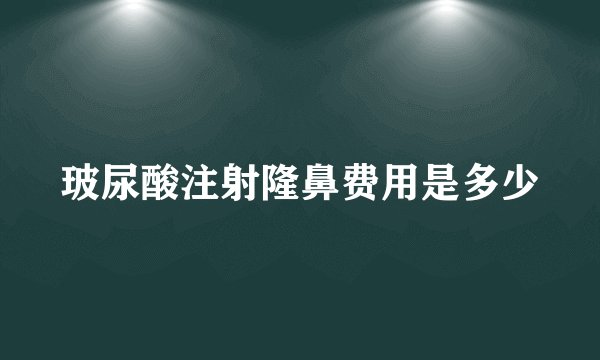玻尿酸注射隆鼻费用是多少