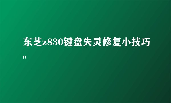 东芝z830键盘失灵修复小技巧
