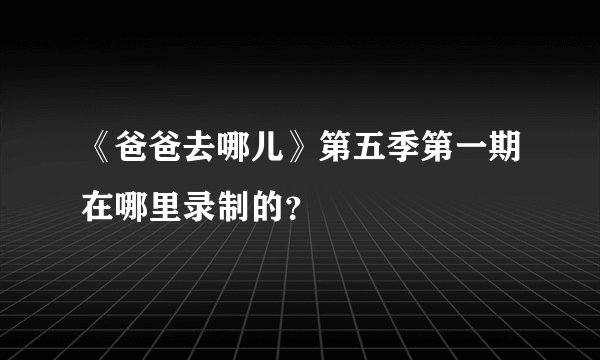 《爸爸去哪儿》第五季第一期在哪里录制的？