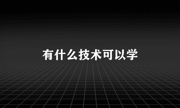 有什么技术可以学