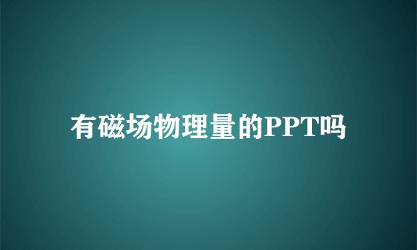 有磁场物理量的PPT吗
