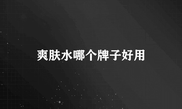 爽肤水哪个牌子好用