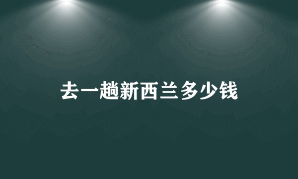 去一趟新西兰多少钱