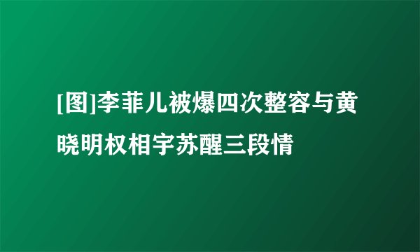 [图]李菲儿被爆四次整容与黄晓明权相宇苏醒三段情