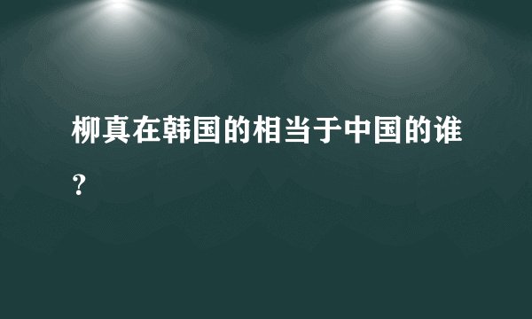 柳真在韩国的相当于中国的谁？