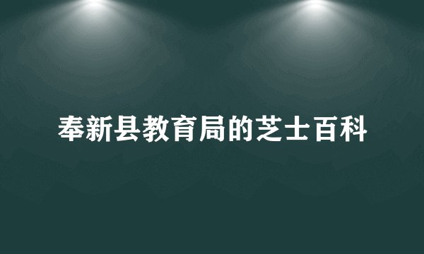 奉新县教育局的芝士百科