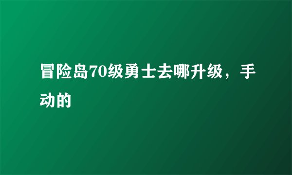 冒险岛70级勇士去哪升级，手动的