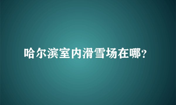 哈尔滨室内滑雪场在哪？