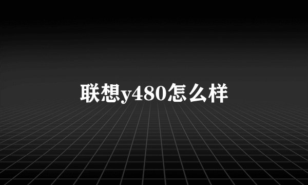 联想y480怎么样