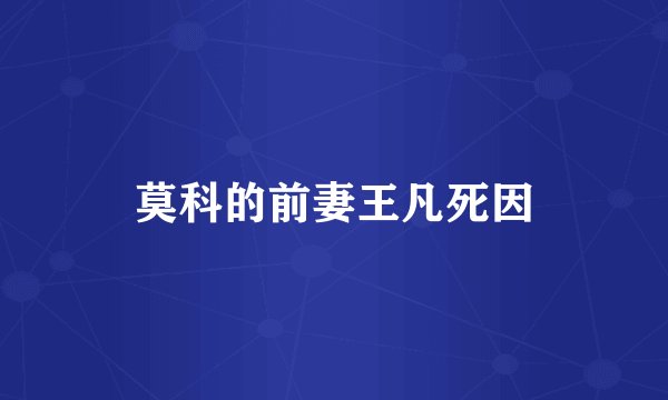 莫科的前妻王凡死因