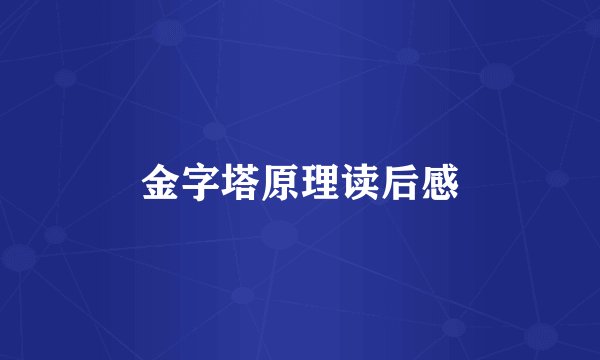 金字塔原理读后感
