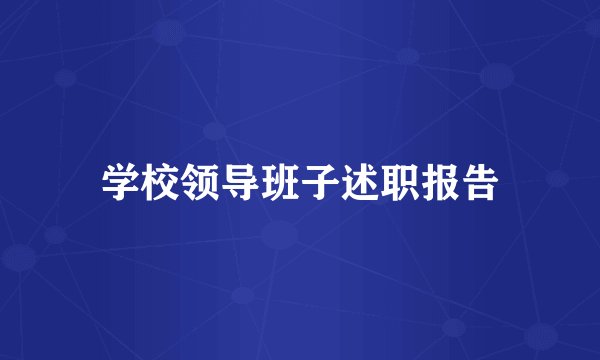 学校领导班子述职报告