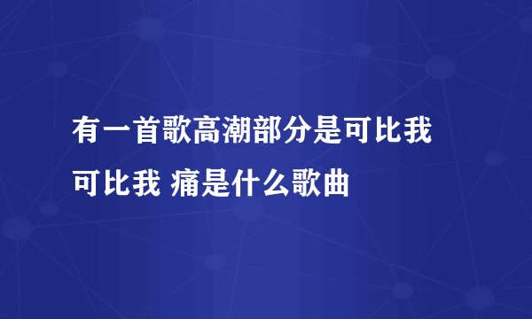有一首歌高潮部分是可比我 可比我 痛是什么歌曲