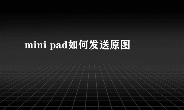 mini pad如何发送原图