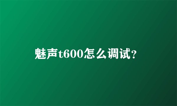 魅声t600怎么调试？