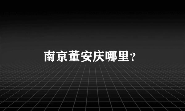 南京董安庆哪里？