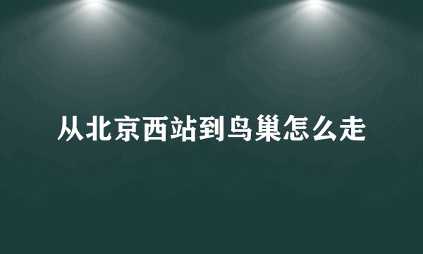 从北京西站到鸟巢怎么走