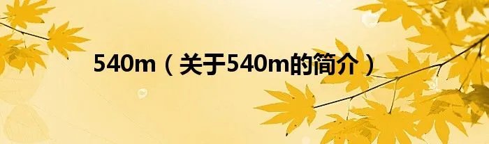 540m（关于540m的简介）