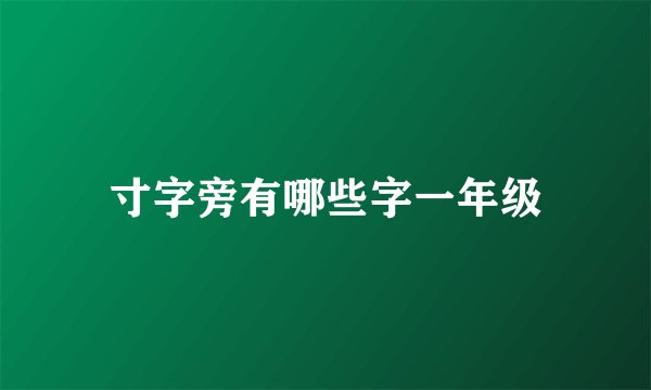 寸字旁有哪些字一年级