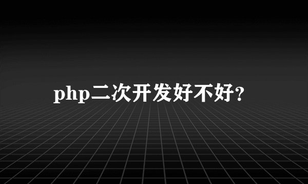 php二次开发好不好？