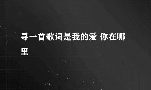 寻一首歌词是我的爱 你在哪里