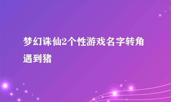梦幻诛仙2个性游戏名字转角遇到猪