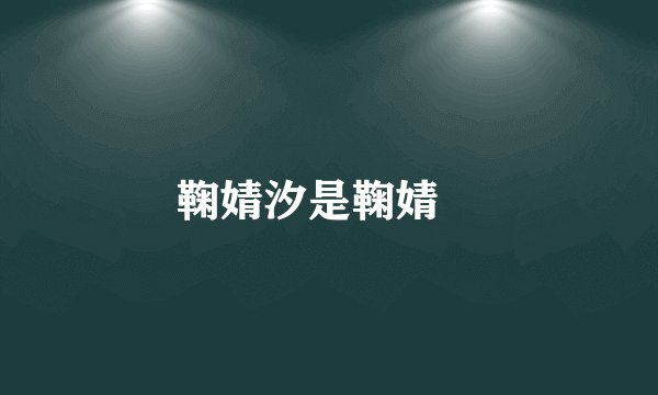鞠婧汐是鞠婧祎