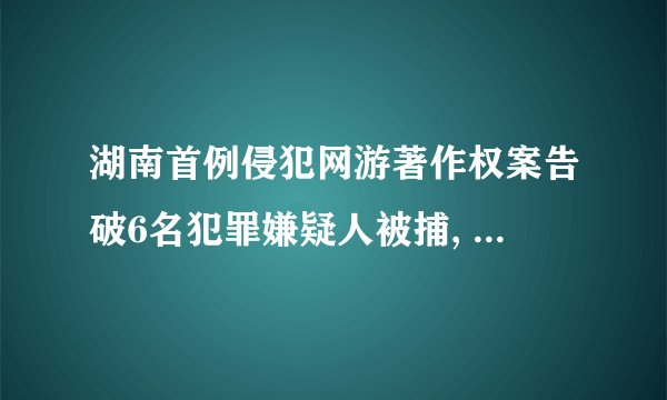 湖南首例侵犯网游著作权案告破6名犯罪嫌疑人被捕, 你怎么看?