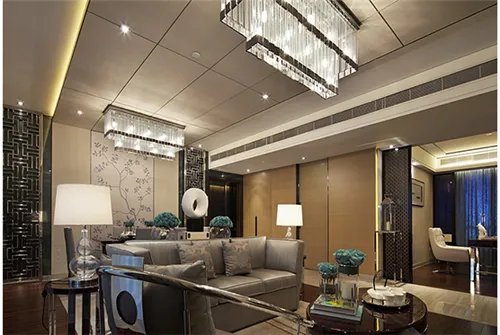 中式客厅吊顶装修效果图 120㎡大客厅惊艳传统之美