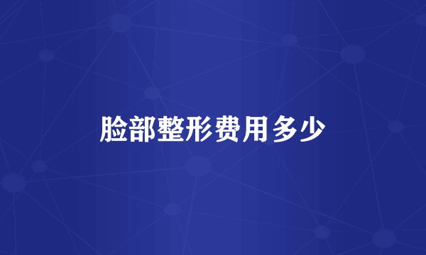 脸部整形费用多少