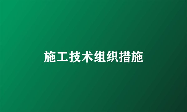 施工技术组织措施