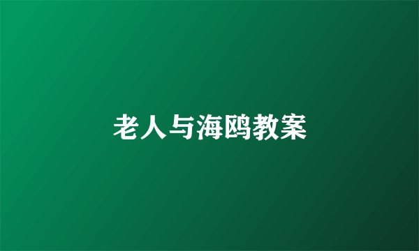 老人与海鸥教案