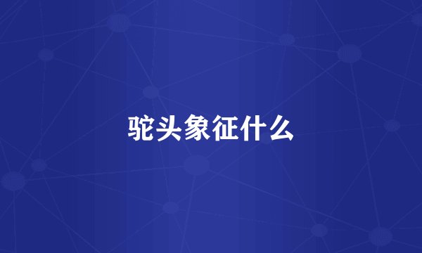 驼头象征什么