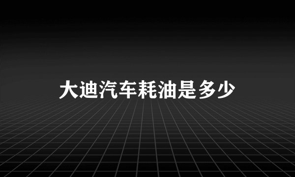 大迪汽车耗油是多少