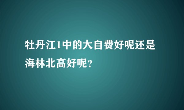 牡丹江1中的大自费好呢还是海林北高好呢?