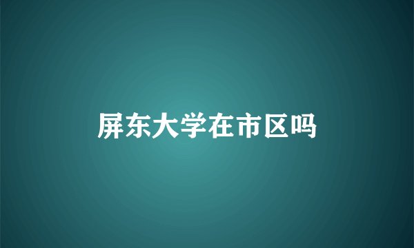 屏东大学在市区吗