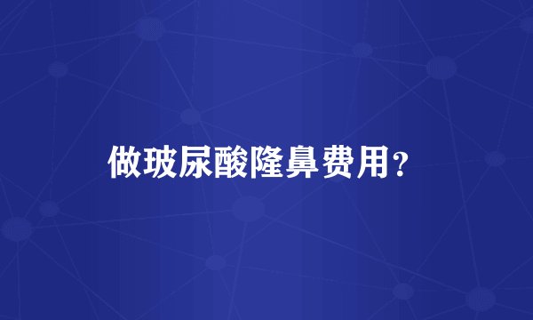 做玻尿酸隆鼻费用？