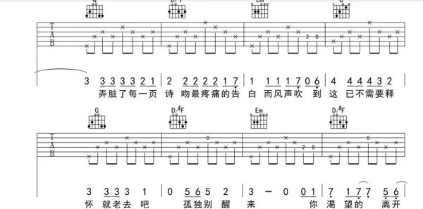 理想三旬吉他谱是?
