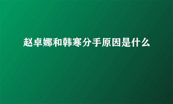 赵卓娜和韩寒分手原因是什么