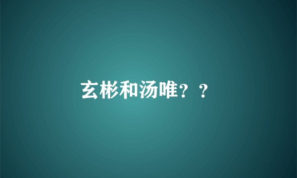玄彬和汤唯？？