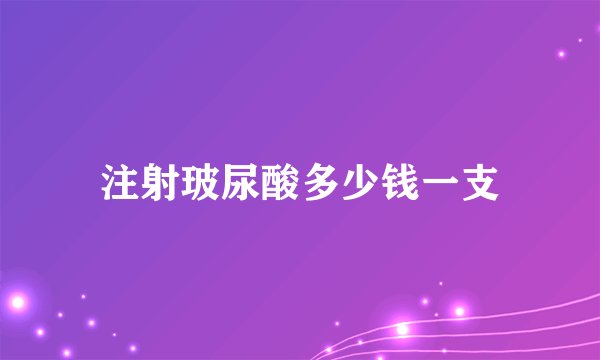 注射玻尿酸多少钱一支