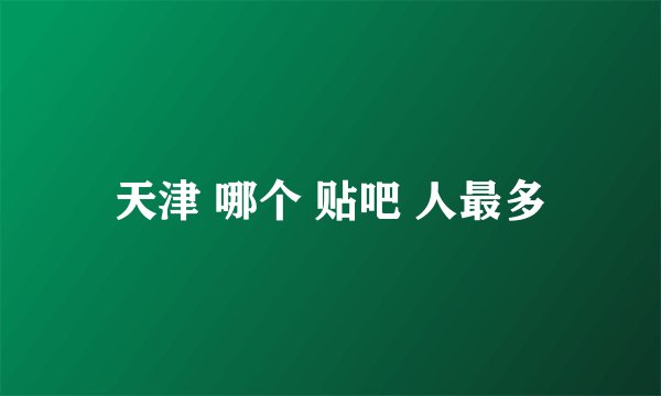 天津 哪个 贴吧 人最多