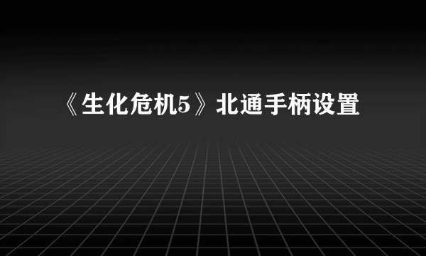 《生化危机5》北通手柄设置