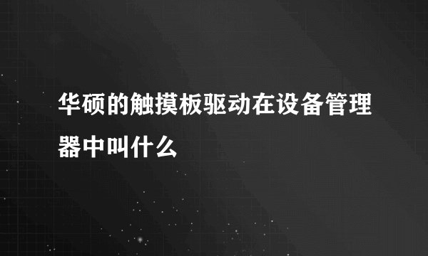 华硕的触摸板驱动在设备管理器中叫什么