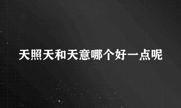 天照天和天意哪个好一点呢