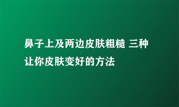 鼻子上及两边皮肤粗糙 三种让你皮肤变好的方法