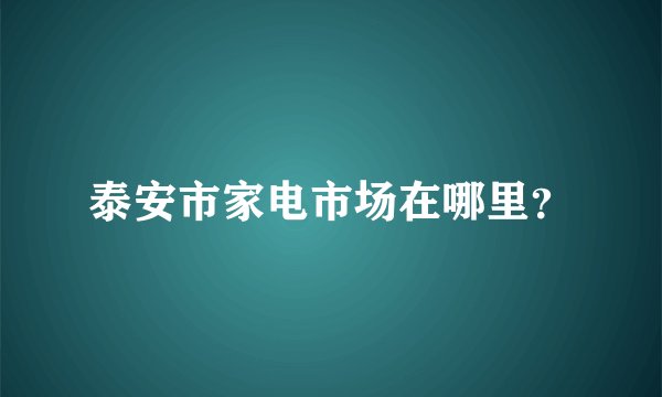泰安市家电市场在哪里？