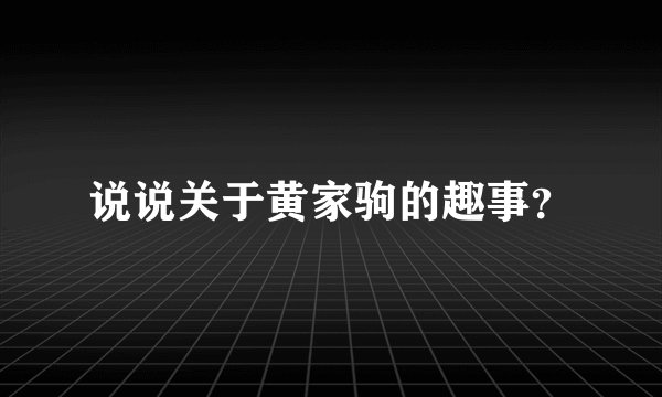 说说关于黄家驹的趣事？