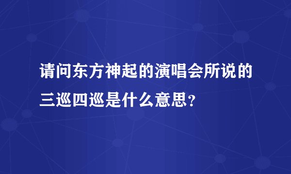 请问东方神起的演唱会所说的三巡四巡是什么意思?